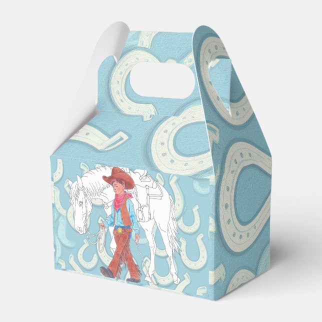 Gefälligkeitsbox Cowboy und Pferd Geschenkschachtel (Vorderseite)