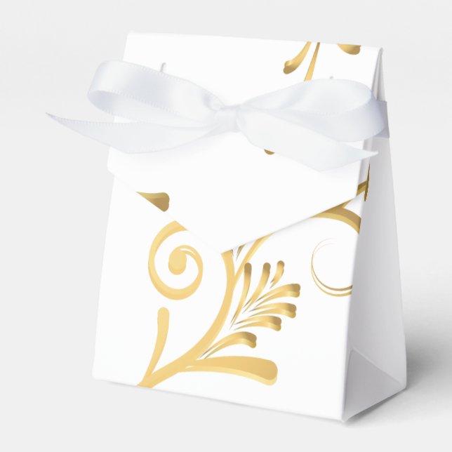 Gefälligkeitsbox-Extravagant Gold gedruckt Geschenkschachtel (Vorderseite)