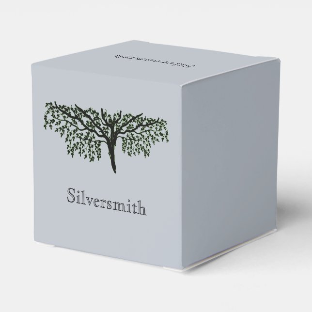 Gefälligkeitsbox - Familienstamm mit Name Geschenkschachtel (Rückseite)