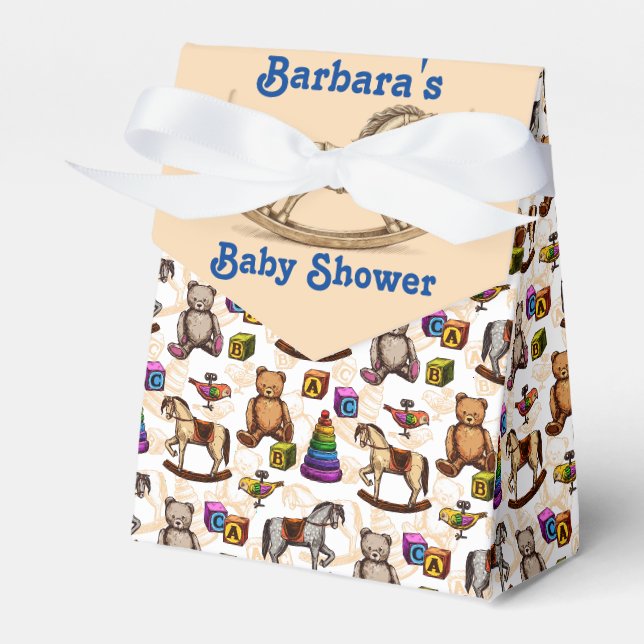 Gefälligkeitsbox für Baby Shower Rocking Horse anp Geschenkschachtel (Vorderseite)