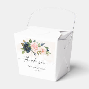 Gefälligkeitsbox für Navy & Blush Pink Bloral Baby Geschenkschachtel