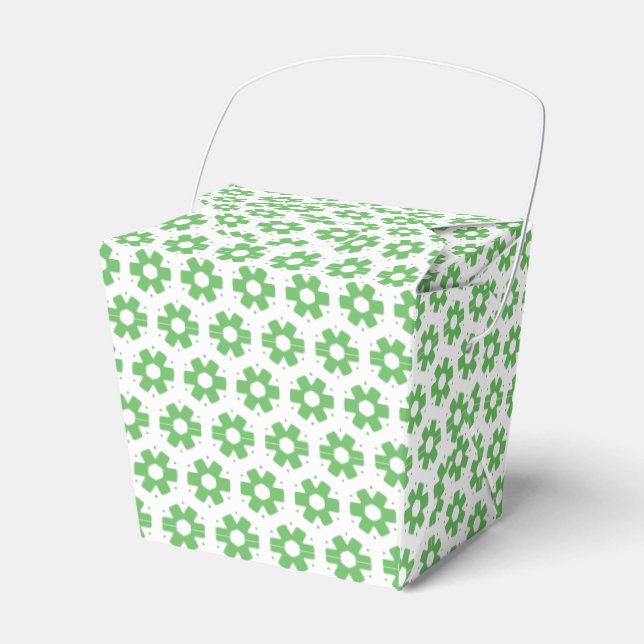 Gefälligkeitsbox - Grüne Florets Geschenkschachtel (Vorderseite)