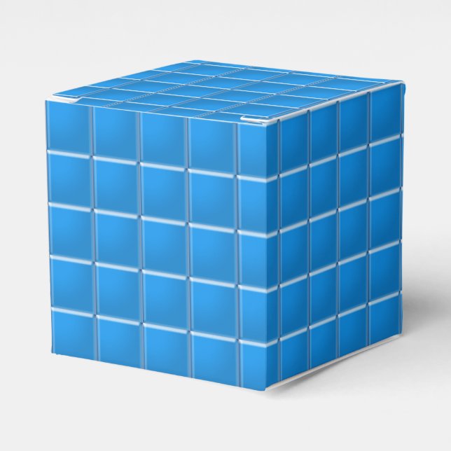 Gefälligkeitsbox - Mosaikplätze in blau Geschenkschachtel (Vorderseite)