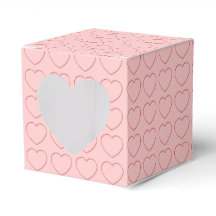 Gefälligkeitsbox - Red Wire Frame Heart on Pink