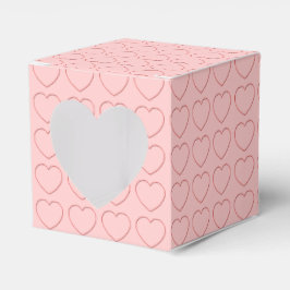 Gefälligkeitsbox - Red Wire Frame Heart on Pink Geschenkschachtel