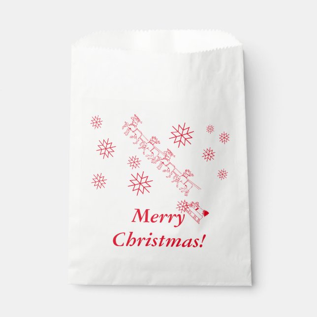 Gefälligkeitstasche - Santa und Schlitten in Schne Geschenktütchen (Vorderseite)