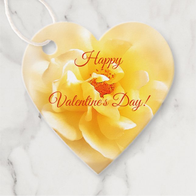 Gefälligkeitstriche White Yellow Rose Valentine Geschenkanhänger (Vorderseite)