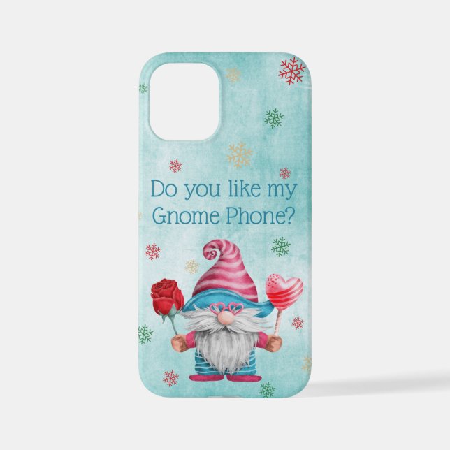 Gefällt dir mein Gnome-Telefon? Gnome und Schneefl iPhone 12 Mini Hülle (Rückseite)