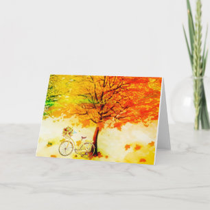 Gefällter Baum und Fahrrad Karte