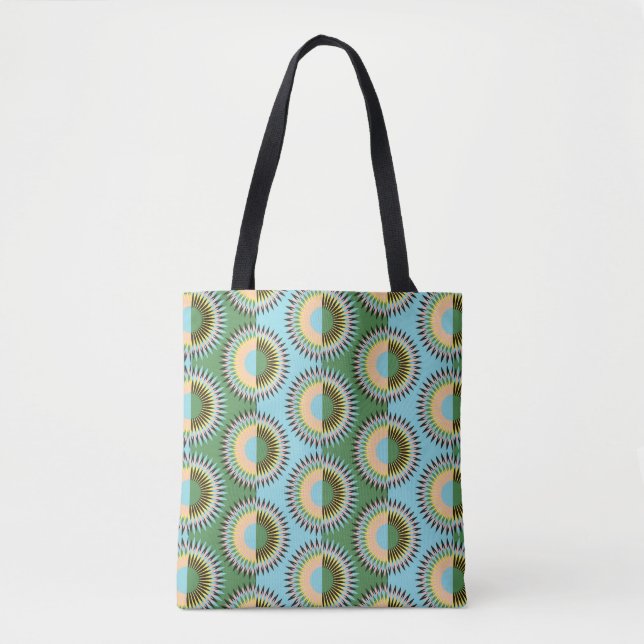 Gefaltene Blume: Retroblau-grün. Tasche (Vorderseite)