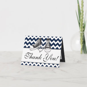 Gefaltete Dankeskarte Teenager-Sneaker Chevron Str