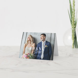 Gefaltete Foto-Hochzeit danken Ihnen Dankeskarte