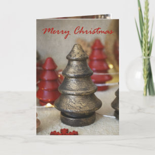 Gefaltete gealterte Goldbaum-Weihnachtskarte Karte