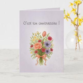 Gefaltete Grußkarte, lila Farbe und Träume Karte