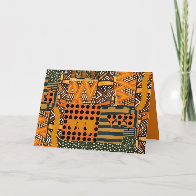 gefaltete Grußkarte mit fett-afrikanischem Design Karte (Vorderseite)