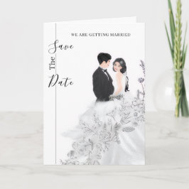 Gefaltete Hochzeitseinladung "Wir heiraten" Set Karte