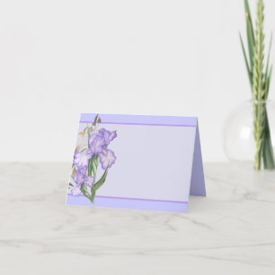 Gefaltete Iris-Notizkarte-Violette Schwertlilien-K