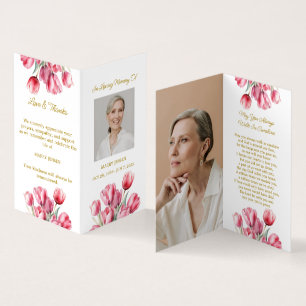 Gefaltete Tulpen-Foto-Trauerkarte Visitenkarten