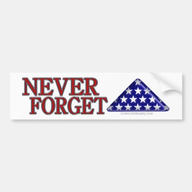 Gefaltete USA Flagge-Nie vergessen Autoaufkleber (Vorne)