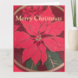 Gefaltete Weihnachts-Poinsettie - Grußkarte Dankeskarte