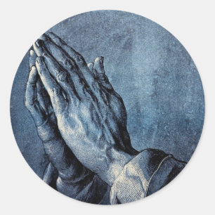Gefaltetes Handgebet - Durer Runder Aufkleber