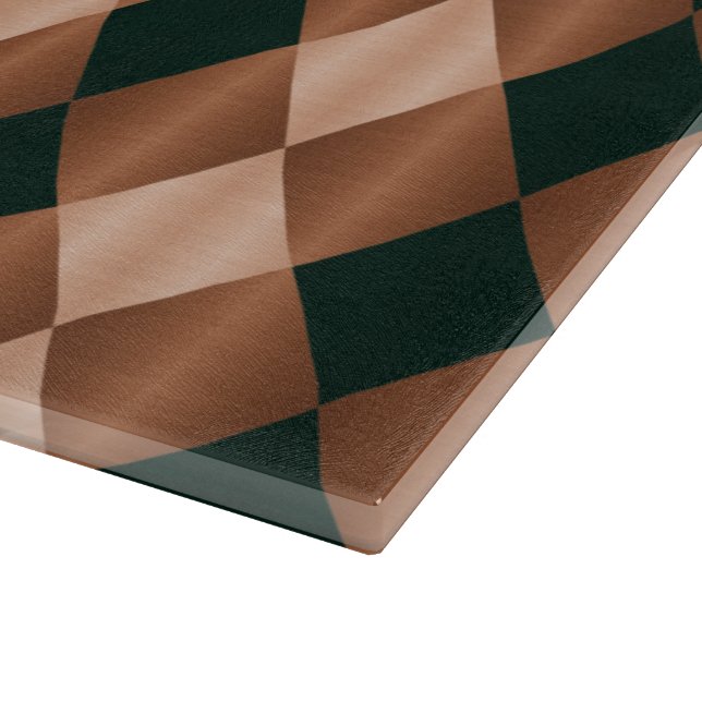 Gefaltetes Harlequin,Braunschwarz-15x11-SCHNITTSTE Schneidebrett (Ecke)