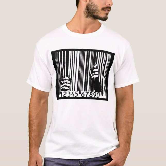 Gefangen gesetzt durch den Barcode T-Shirt (Vorderseite)
