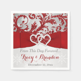 Gefangen in der Liebe verheiratet Herzen Hochzeit  Serviette