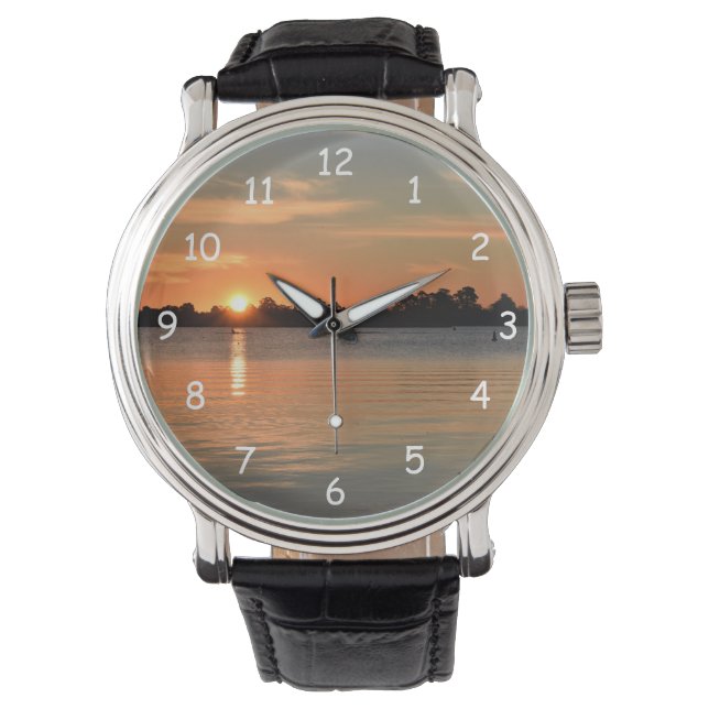 Gefangen in der Sonnenuntergangsschau Armbanduhr (Vorderseite)