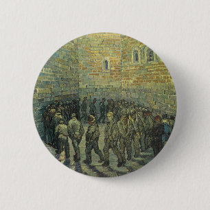 Gefangene beim Exerzieren von Vincent van Gogh Button