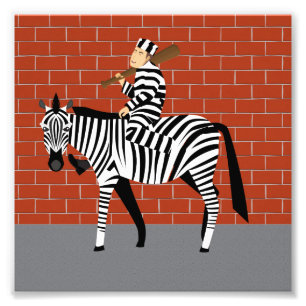 Gefangene und Zebra Fotodruck
