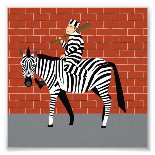 Gefangene und Zebra Fotodruck (Vorne)