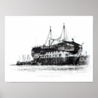 Gefangenenschiff im Hafen von Portsmouth