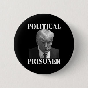 Gefangener Donald J. Trump Black & White Mugsh Button