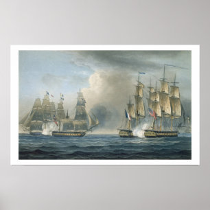 Gefangennahme des Pomone durch HMS Arethusa vor Poster