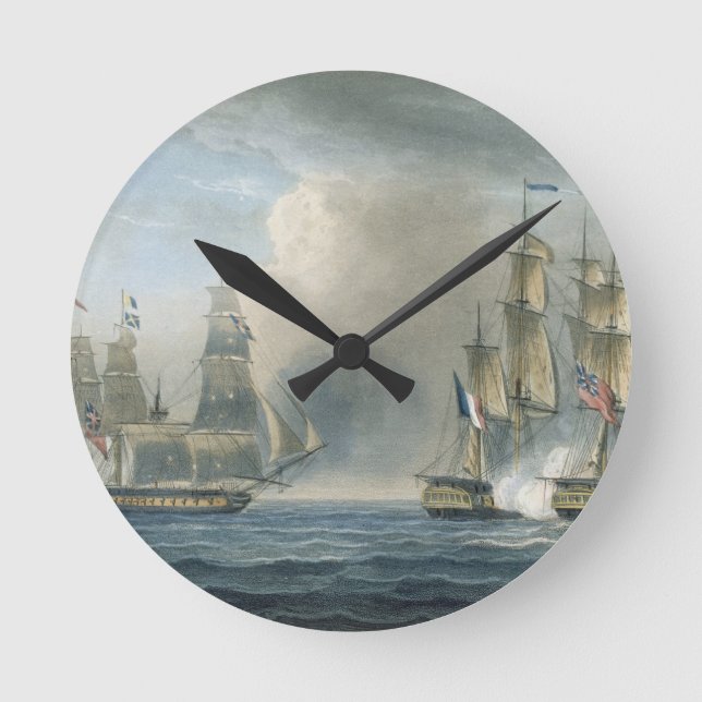 Gefangennahme des Pomone durch HMS Arethusa vor Runde Wanduhr (Vorderseite)
