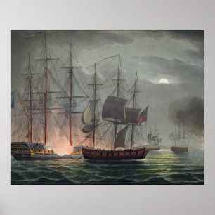 Gefangennahme von La Desiree am 7. Juli 1800 'vom Poster