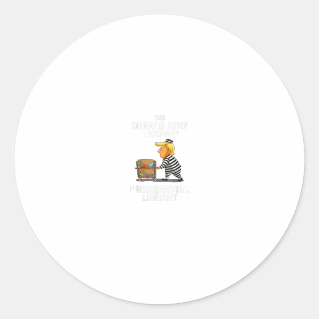 Gefangenschaft Trumps Präsidentenbibliothek Funny  Runder Aufkleber (Vorderseite)