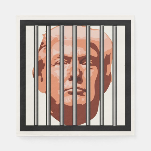 Gefängnis Bars Trump Inhaftierungs-Party Serviette (Vorderseite)