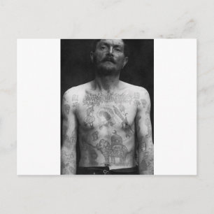 Gefängnis-Tätowierungen Postkarte