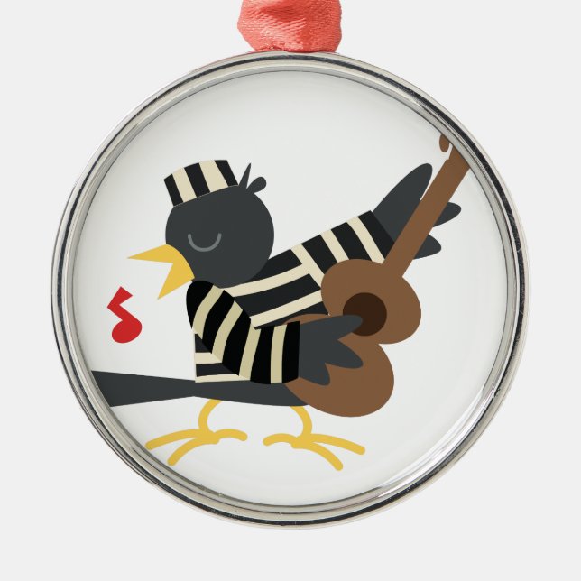 Gefängnis-Vogel Silbernes Ornament (Vorne)