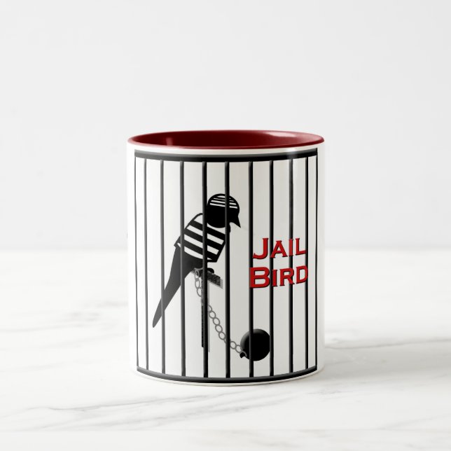 Gefängnis-Vogel Zweifarbige Tasse (Mittel)