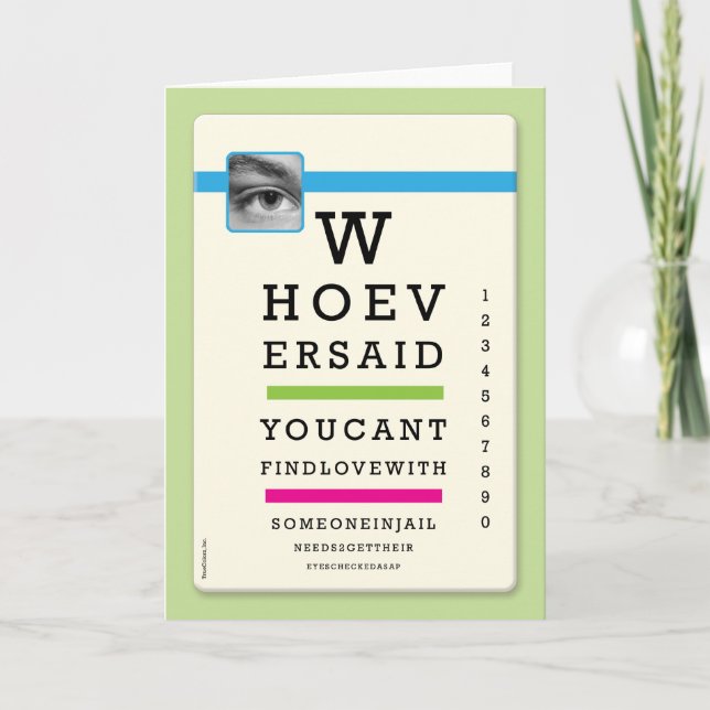 Gefängniskarten - Augen überprüft Karte (Vorderseite)