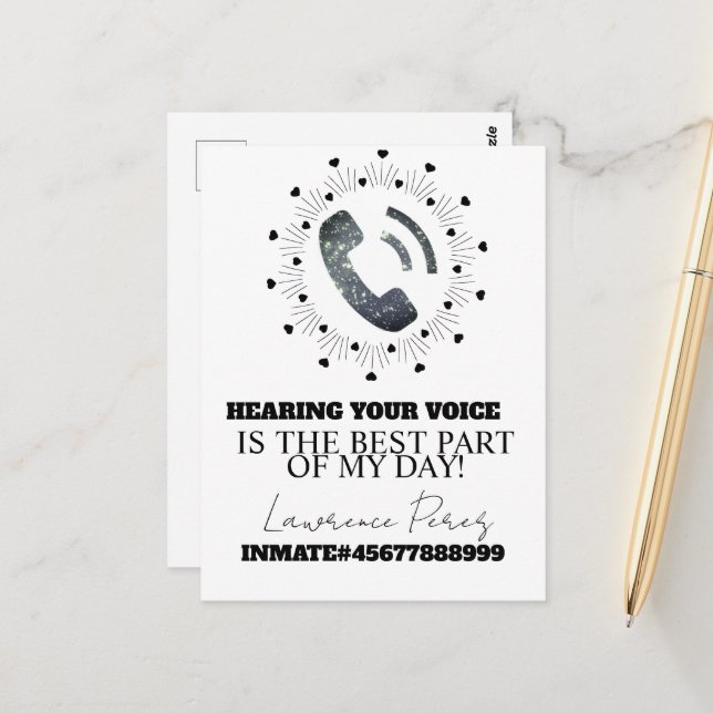 Gefängniskarten Lange Distanz Telefonanrufe Postkarte (Vorderseite/Rückseite Beispiel)