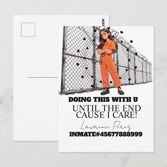 Gefängniskarten Lange Distanz Zeit verbringen Mädc Postkarte (Vorne/Hinten)