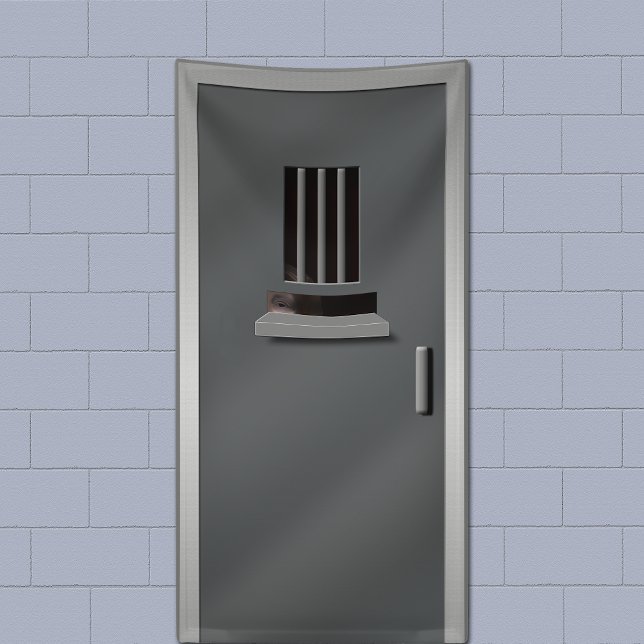 Gefängniszelle Tür Peeking Inmate Halloween Banner (Von Creator hochgeladen)