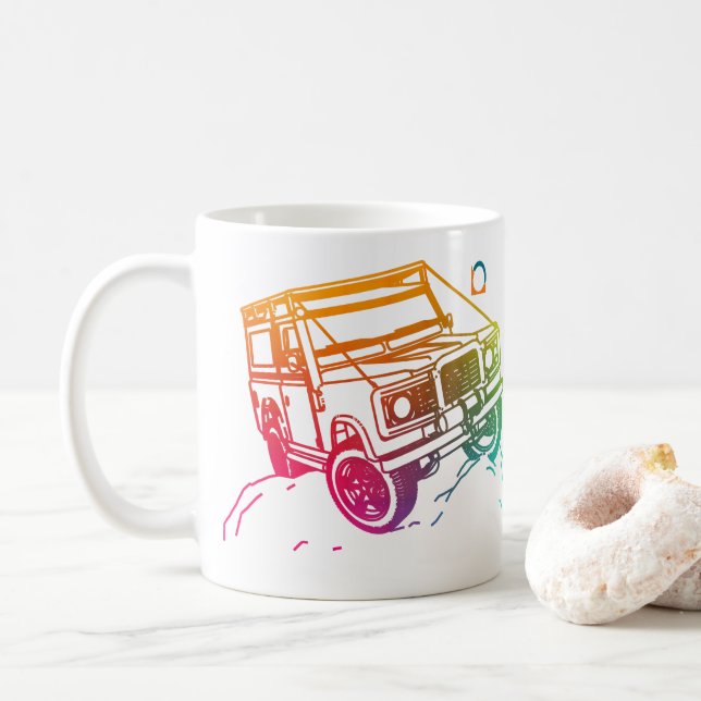 Gefärbt 1 Jeep 3D Kaffeetasse (Mit Donut)