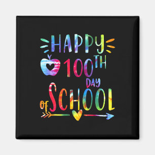 Gefärbte Krawatte 100 Schultage 100 Schultag Magnet