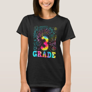Gefärbte Krawatte 3. Klasse Typografie Team Dritte T-Shirt