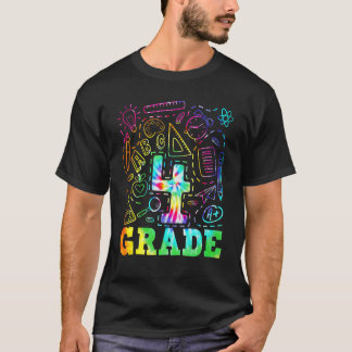 Gefärbte Krawatte 4. Klasse Typografie zurück zur T-Shirt